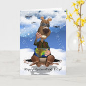 聖燭節の挨拶状のGroundhogの考えること カード (黄色い花)