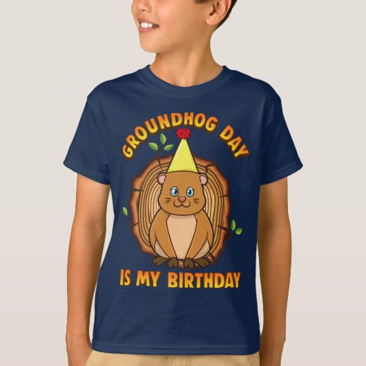 聖燭節は私の誕生日です Tシャツ (正面)