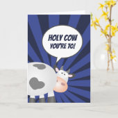 聖牛あなたは70かわいいおもしろいハッピーハッピー第七誕生日 カード (黄色い花)