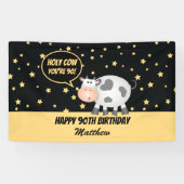 聖牛あなたは90かわいいおもしろいハッピーハッピー第九誕生日 横断幕 (横)