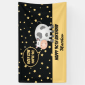 聖牛あなたは90かわいいおもしろいハッピーハッピー第九誕生日 横断幕 (縦)