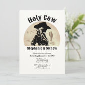 聖牛おもしろいヴィンテージ女性のカーボーイ50誕生日 招待状 (スタンド正面)