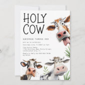 聖牛おもしろい誕生日パーティーへの招待 招待状 (正面)