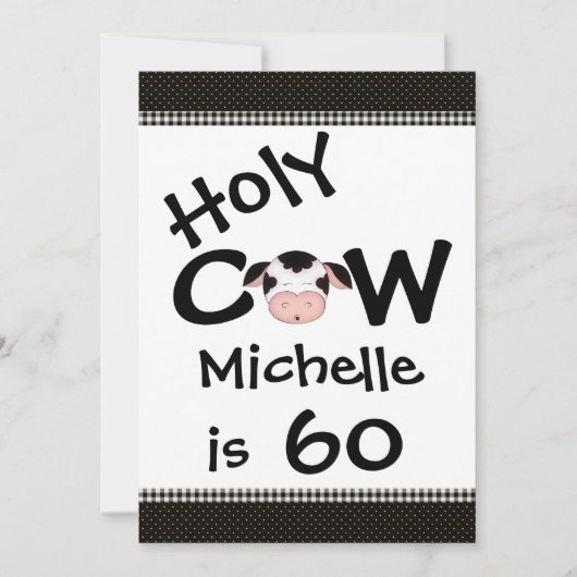 聖牛おもしろい60歳の誕生日パーティーへの招待 招待状 (正面)