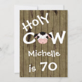 聖牛おもしろい70歳の誕生日パーティーへの招待 招待状 (正面)
