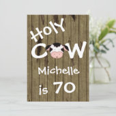 聖牛おもしろい70歳の誕生日パーティーへの招待 招待状 (スタンド正面)