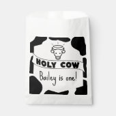 聖牛かわいい女の子の牛の誕生日パーティーの好意バッグ フェイバーバッグ (正面)