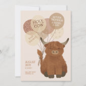 聖牛かわいい高地カウベビーシャワー招待状 招待状 (正面)