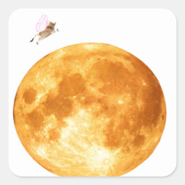 聖牛が月の封筒用シールを飛び越える スクエアシール