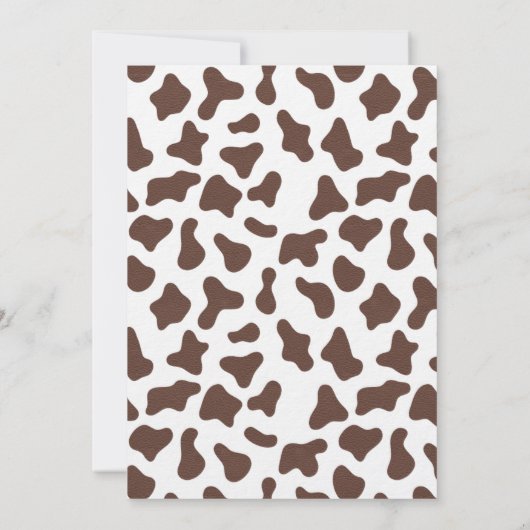 聖牛の国素朴フローラ子牛の赤ちゃんシャワー 招待状 (裏面)