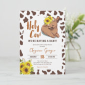 聖牛の国素朴農動物の赤ちゃんシャワー 招待状 (スタンド正面)