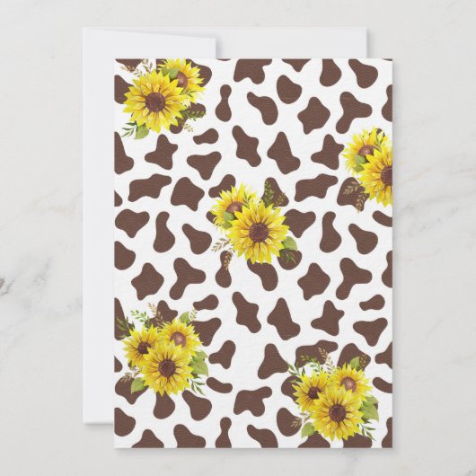 聖牛の国素朴農動物の赤ちゃんシャワー 招待状 (裏面)