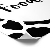 聖牛の誕生日パーティ楽しむいくつかの食品のサイン ポスター (角)