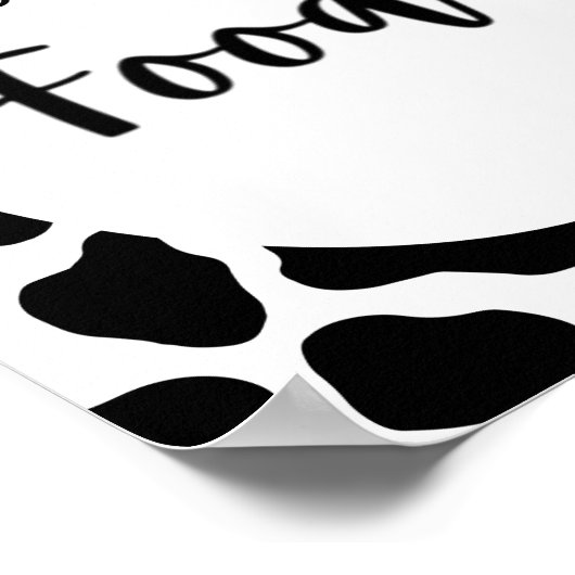 聖牛の誕生日パーティ楽しむいくつかの食品のサイン ポスター (角)