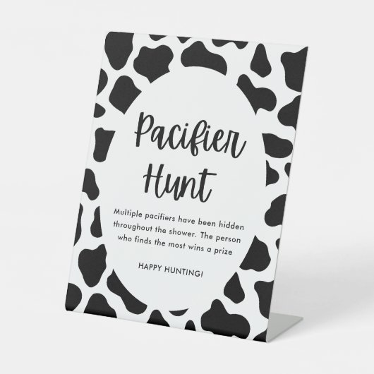 聖牛の赤ちゃんシャワーおしゃぶり狩りゲームサイン 台座サイン (正面)