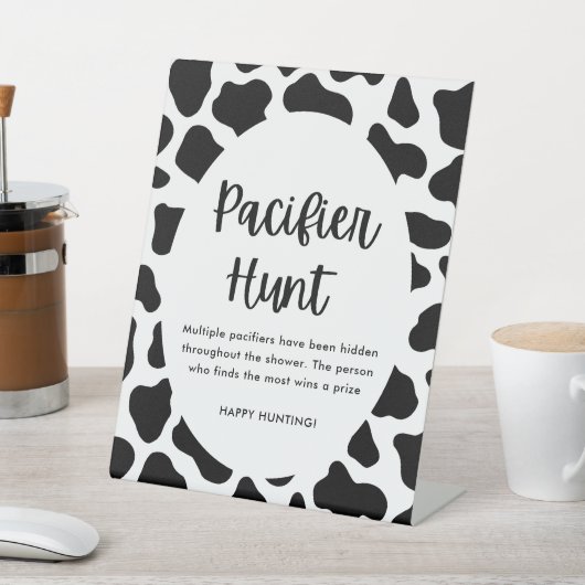 聖牛の赤ちゃんシャワーおしゃぶり狩りゲームサイン 台座サイン (インサイチュ)