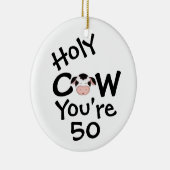 聖牛パーソナライズされた50番誕生日ハーマー セラミックオーナメント (右)