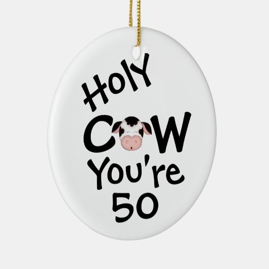 聖牛パーソナライズされた50番誕生日ハーマー セラミックオーナメント (右)