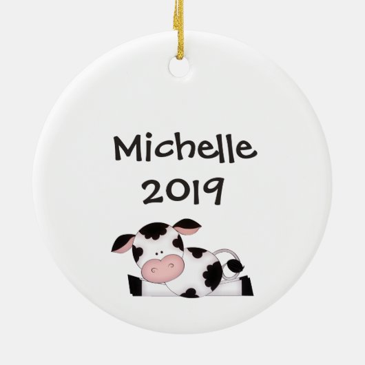 聖牛パーソナライズされた50番誕生日ハーマー セラミックオーナメント (裏面)