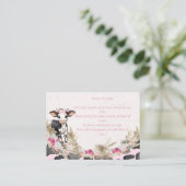 聖牛ピンクの牛のプリント赤ちゃんシャワー本ベビー エンクロージャーカード (スタンド正面)