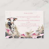 聖牛ピンクの牛のプリント赤ちゃんシャワー本ベビー エンクロージャーカード (正面)