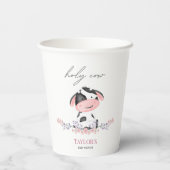 聖牛ピンクファームウェスタンベビーシャワーカーフ 紙コップ (裏面)