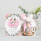 聖牛ピンクフローラガール1st誕生日 招待状 (スタンド正面)