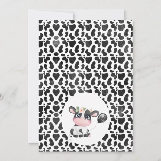 聖牛ピンクフローラ金ゴールド1歳の誕生日 招待状 (裏面)