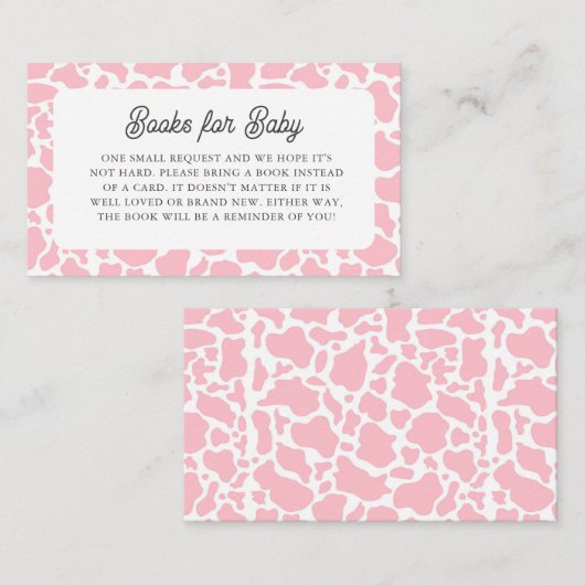 聖牛ピンクボホベイビーシャワーブックベビー エンクロージャーカード (正面/裏面)