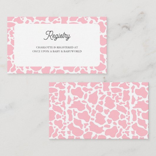 聖牛ピンクボホベイビーシャワーブックベビー エンクロージャーカード (正面/裏面)