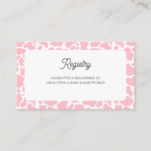 聖牛ピンクボホベイビーシャワーブックベビー エンクロージャーカード (正面)