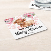 聖牛フローラ赤ちゃんシャワー スクエアペーパーコースター (アングル)