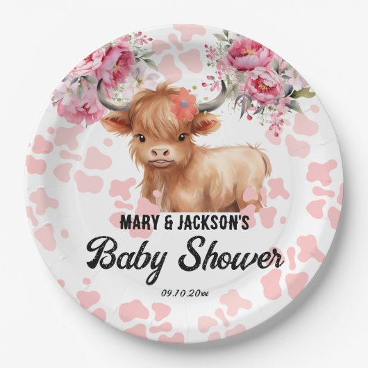 聖牛フローラ赤ちゃんシャワー ペーパープレート (正面)