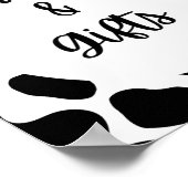 聖牛プリント誕生日カードとギフトテーブルサイン ポスター (角)