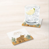 聖牛ボホミニマルサボス砂漠の赤ちゃんシャワー スクエアペーパーコースター (インサイチュ)