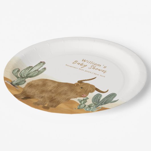 聖牛ボホミニマルサボス砂漠の赤ちゃんシャワー ペーパープレート (アングル)