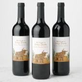 聖牛ボホミニマルサボス砂漠の赤ちゃんシャワー ワインラベル (ボトル)