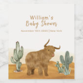 聖牛ボホミニマルサボス砂漠の赤ちゃんシャワー ワインラベル (シングルラベル)