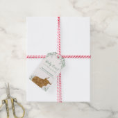 聖牛ボホ素朴グリーンリーベビーシャワー ギフトタグ (より糸付き)