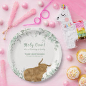 聖牛ボホ素朴グリーンリーベビーシャワー ペーパープレート (パーティー)