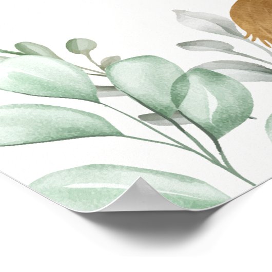 聖牛ボホ緑素朴の赤ちゃんシャワーへようこそ ポスター (角)