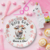 聖牛一歳の誕生日ガール ペーパープレート (パーティー)