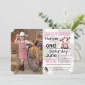 聖牛写真の国の誕生日パーティーへの招待 招待状 (スタンド正面)