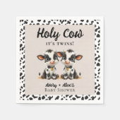 聖牛双子ベビーシャワー スタンダードカクテルナプキン (正面)