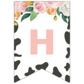 聖牛最初の誕生日ピンクフローラ牛プリント バンティングフラッグ (第2の旗)