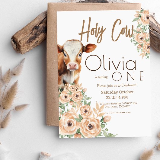 聖牛私は1歳の誕生日パーティー 招待状