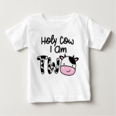 聖牛私は2男の子2歳の誕生日Tシャツ ベビーTシャツ (正面)