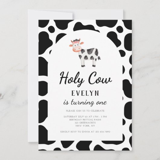 聖牛私ワンピンクガールズ1st誕生日 招待状 (正面)