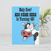 聖牛第45誕生日おもしろい漫画招待状 招待状 (スタンド正面)