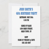 聖牛第45誕生日おもしろい漫画招待状 招待状 (裏面)